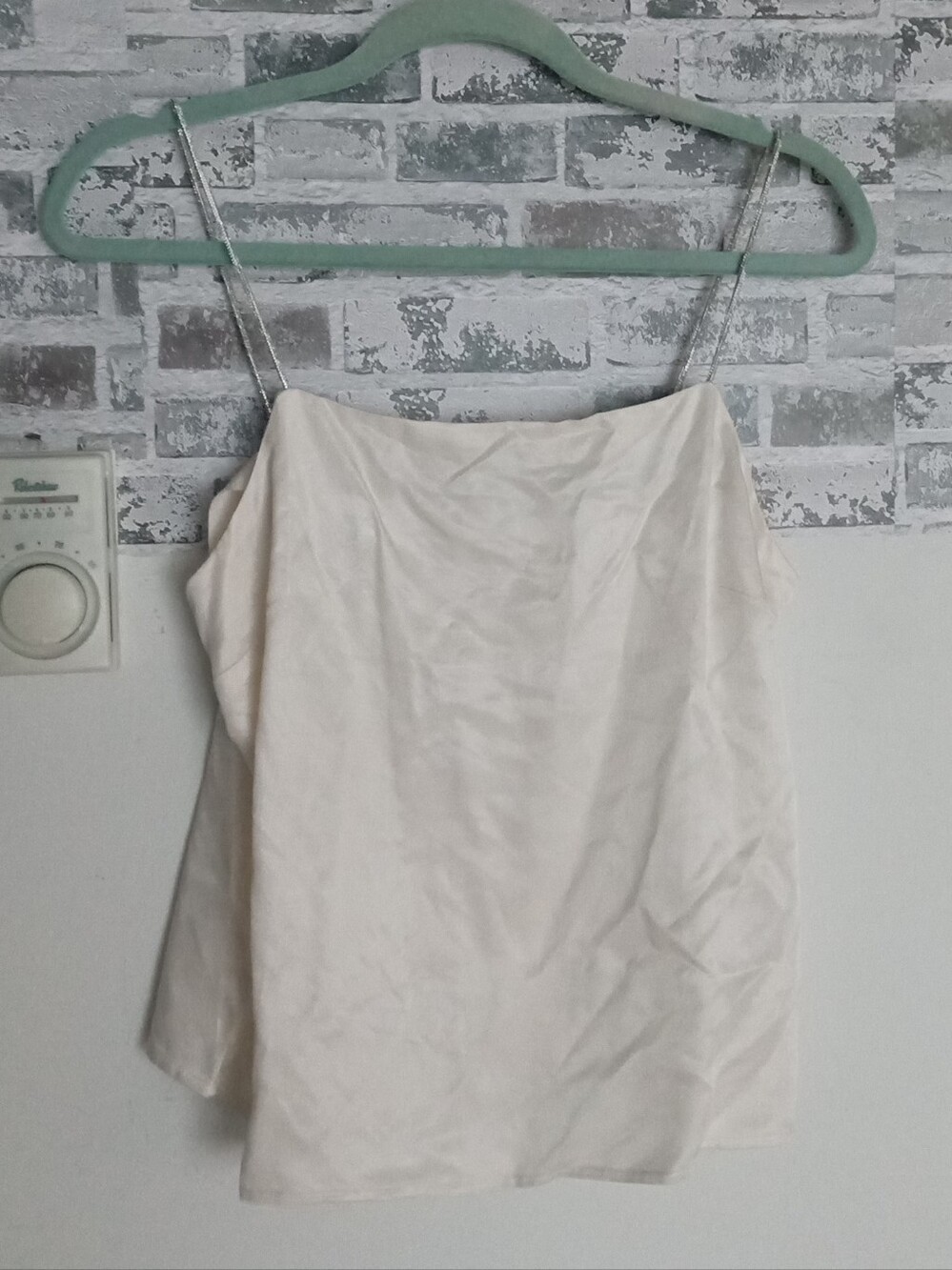 H&M Cream Satin Spaghetti Strap Cami